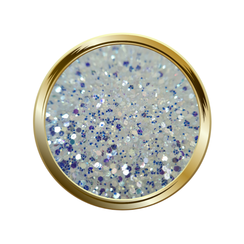Paillettes libres pour le nail art forme mix blanc irisé