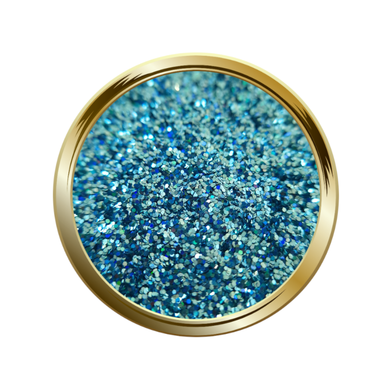 Paillettes fines pour le nail art turquoise holographique