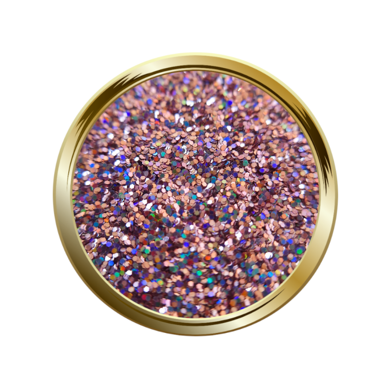 Paillettes fines pour le nail art vieux rose holographique