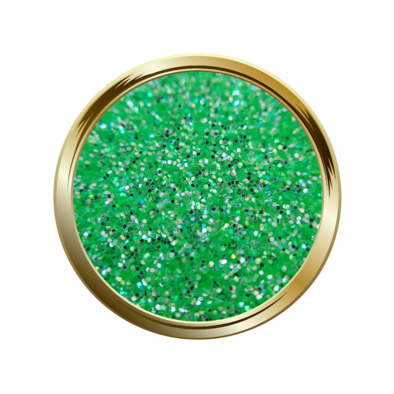Paillettes fines pour le nail art néon vert argenté