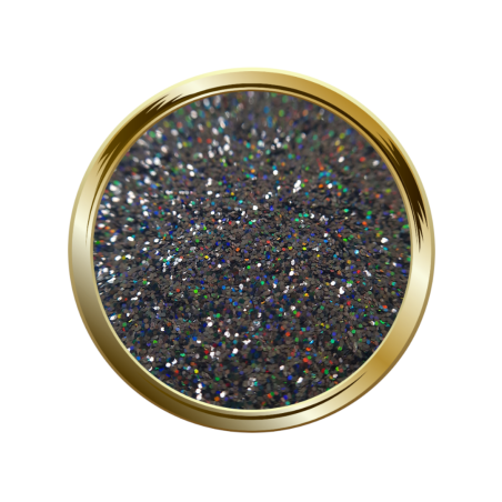 Paillettes fine pour le nail art noir charbon holographique