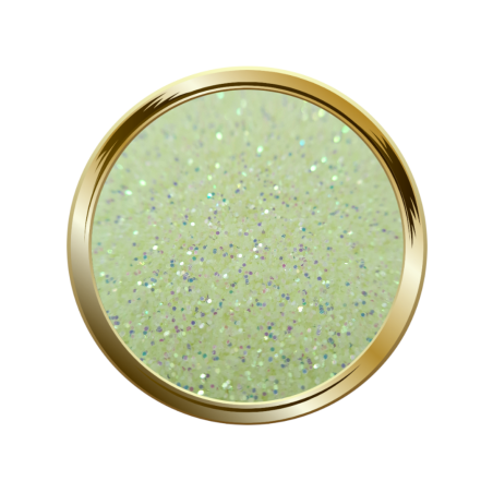 Paillettes fines pour le nail art vert jaune pastel
