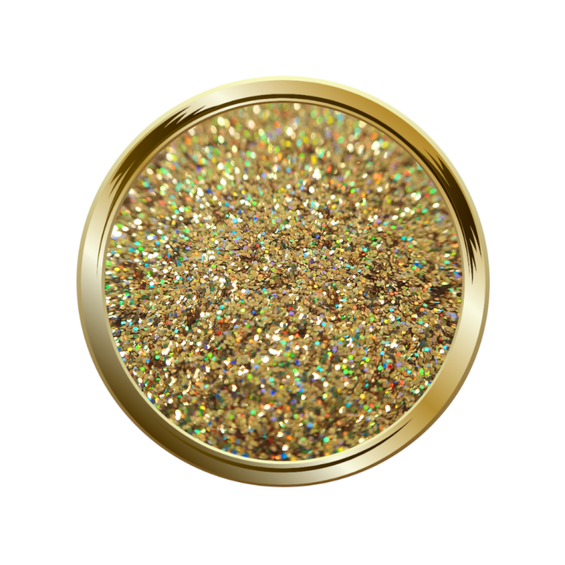 Paillettes fines pour le nail art or holographique