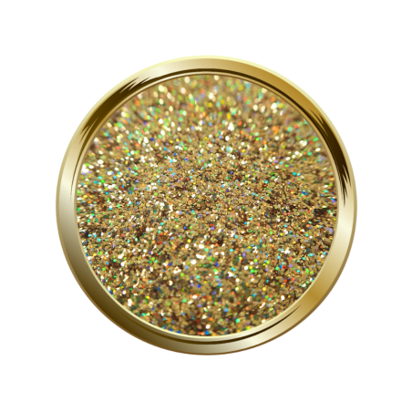 Paillettes fines pour le nail art or holographique