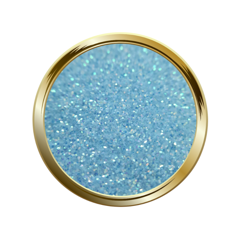 Paillettes fines pour le nail art bleu pastel irisé