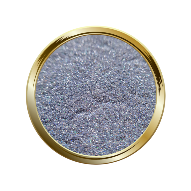 Paillettes ultra fines pour le nail art effet sucre bleu argent