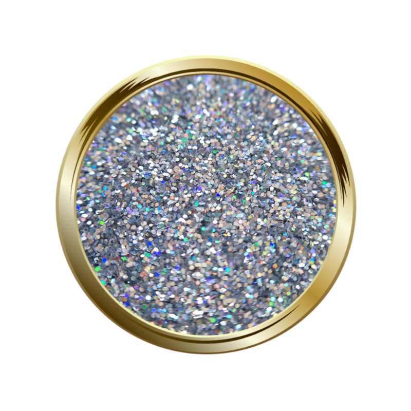 Paillettes fines pour le nail art argenté holographique