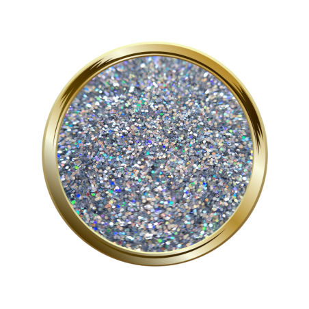 Paillettes fines pour le nail art argenté holographique