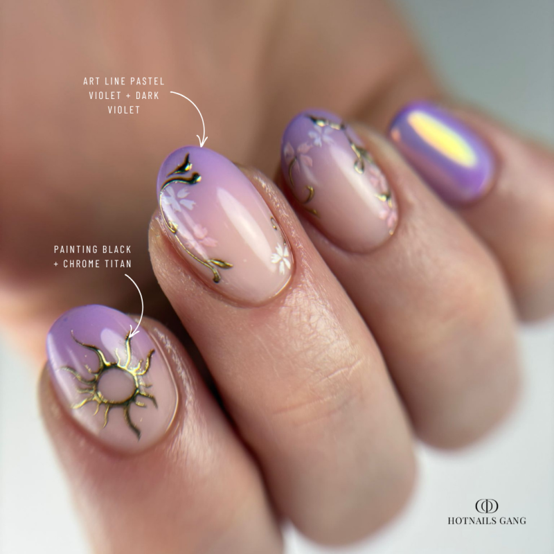 Pose en amandes avec le gel Paint Art Line Pastel Violet