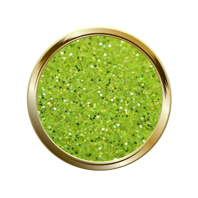 Paillettes fines pour le nail art jaune vert
