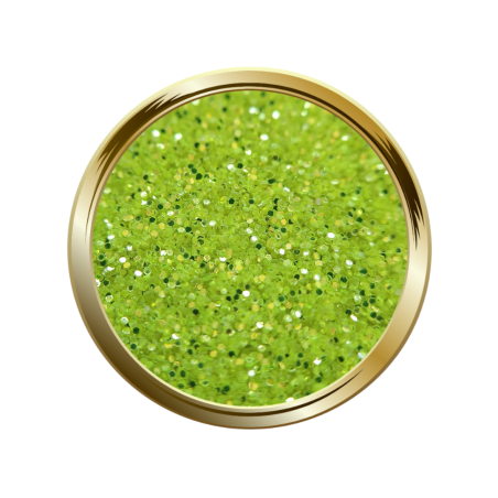 Paillettes fines pour le nail art jaune vert