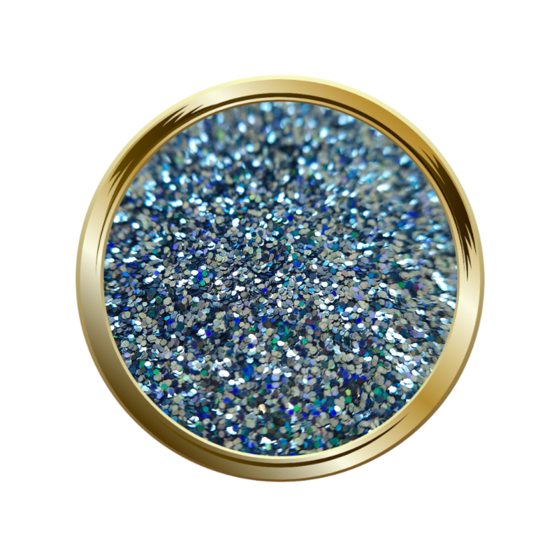 Paillettes fines pour le nail art gris holographique