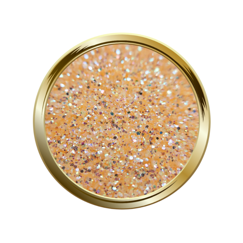 Paillettes fines pour le nail art orange pastel doré
