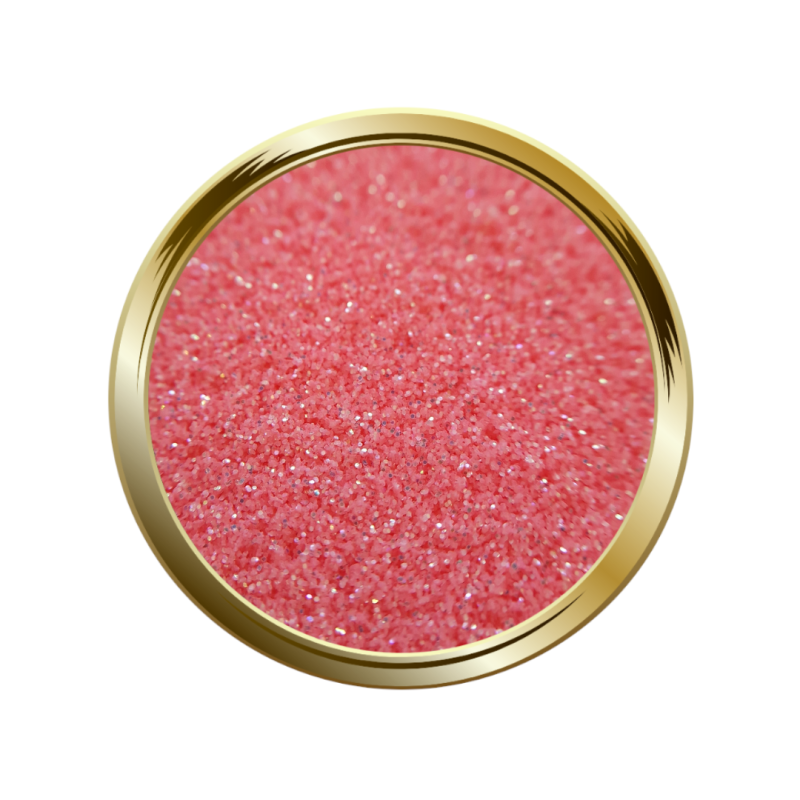 Paillettes fines pour le nail art rose orangé irisé