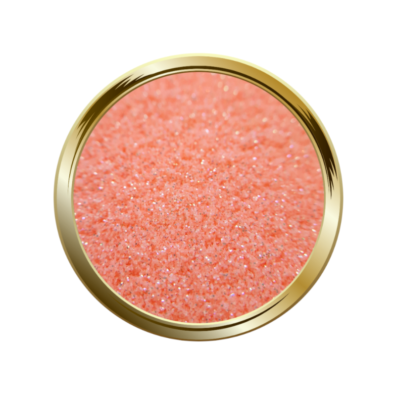 Paillettes fine pour le nail art orange pêche irisé