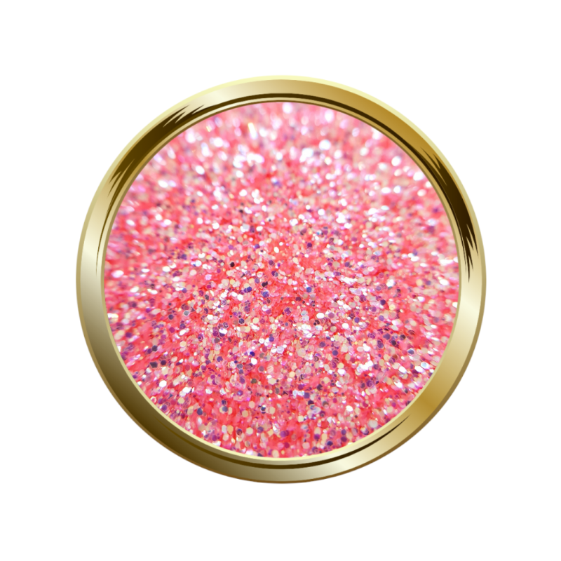 paillettes fines pour le nail art rose orangé irisé