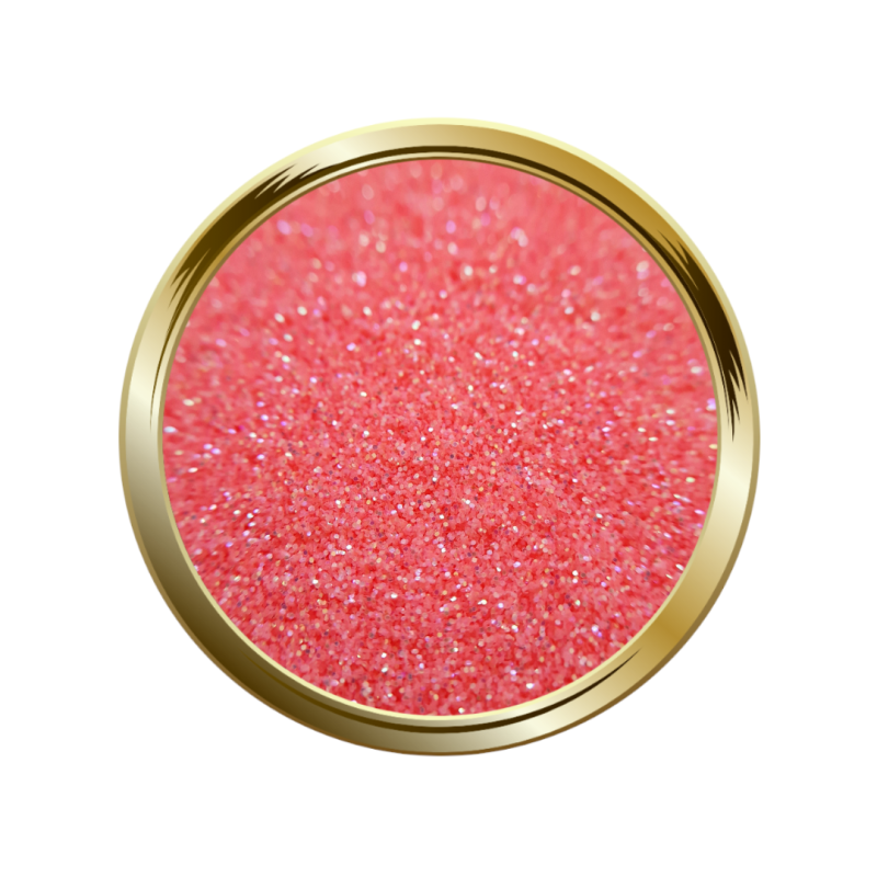 Paillettes fines pour le nail art orange rose irisé