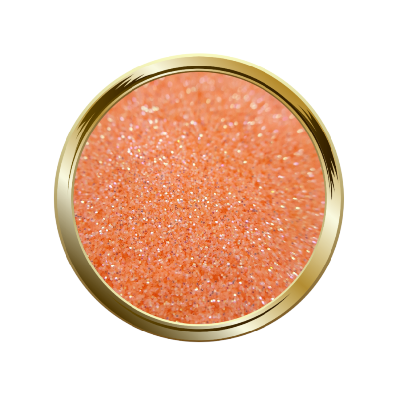 Paillettes fines pour le nail art orange pastel irisé