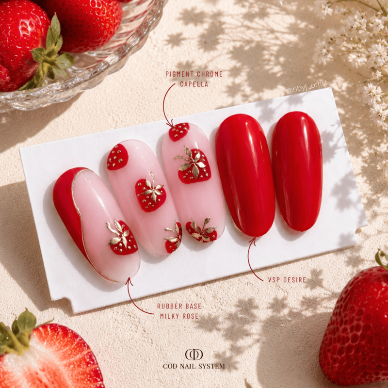 Capsules d'ongles avec le pigment Chrome Capella, doré clair