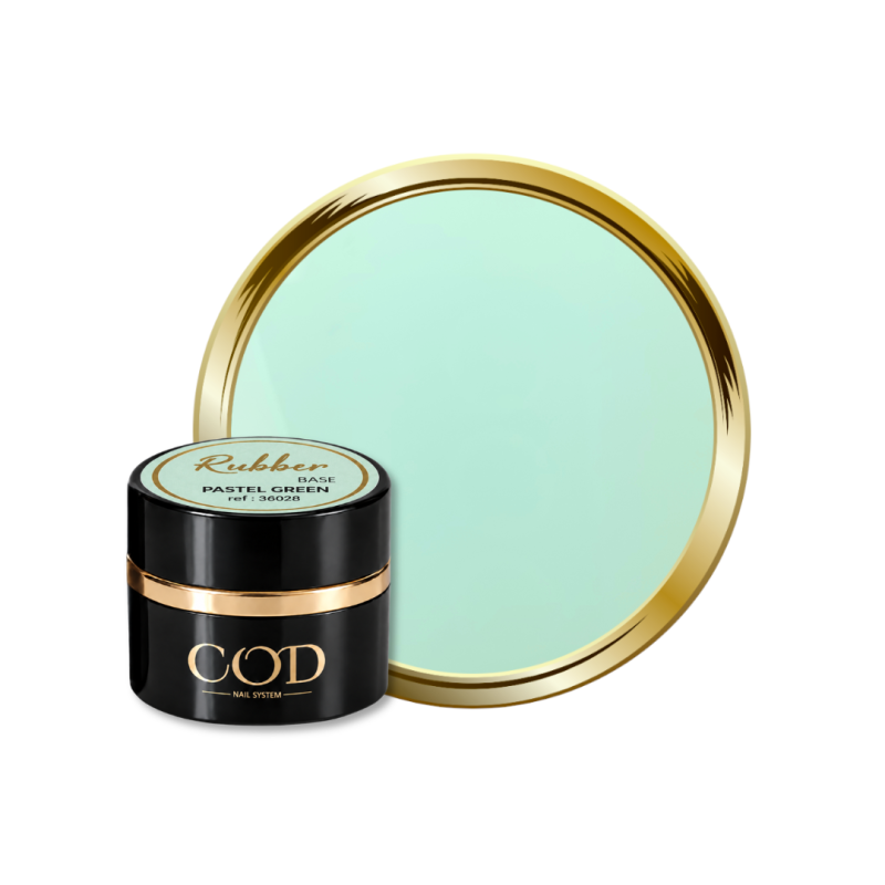 Pot et pastille de la Rubber Base Pastel Green, vert pastel
