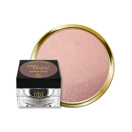 Pot et pastille du gel Pro Control Cover Gold, nude pêche pailleté doré