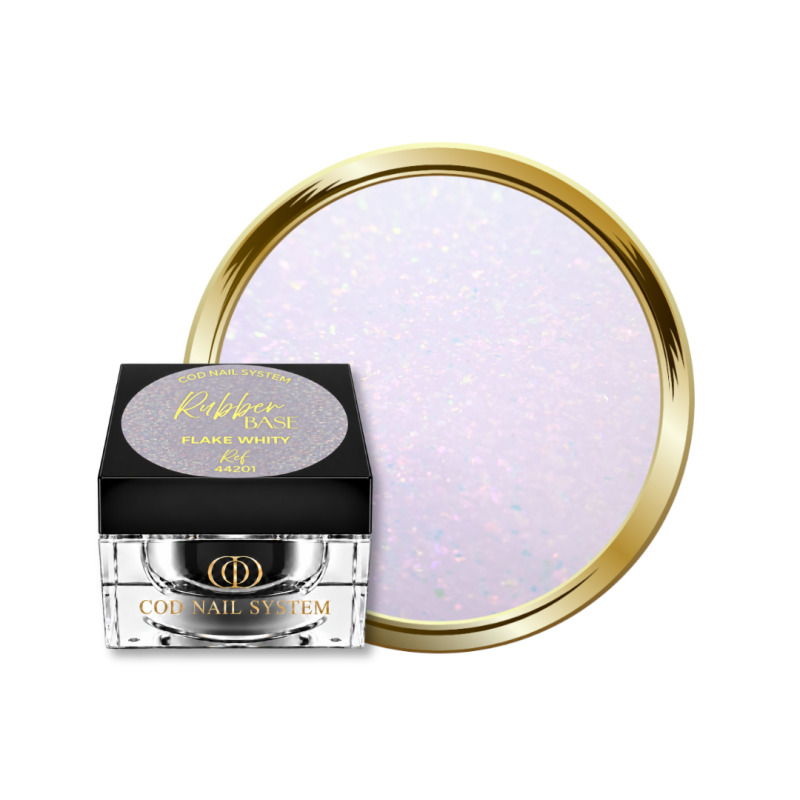 Pot et pastille de la Rubber Base Flake Whity