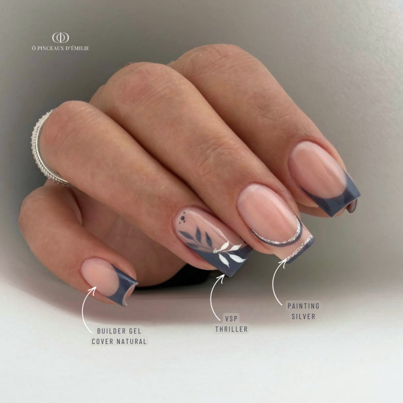 Pose d'ongles carrés avec le Builder Gel Cover Natural, beige rosé naturel auto égalisant