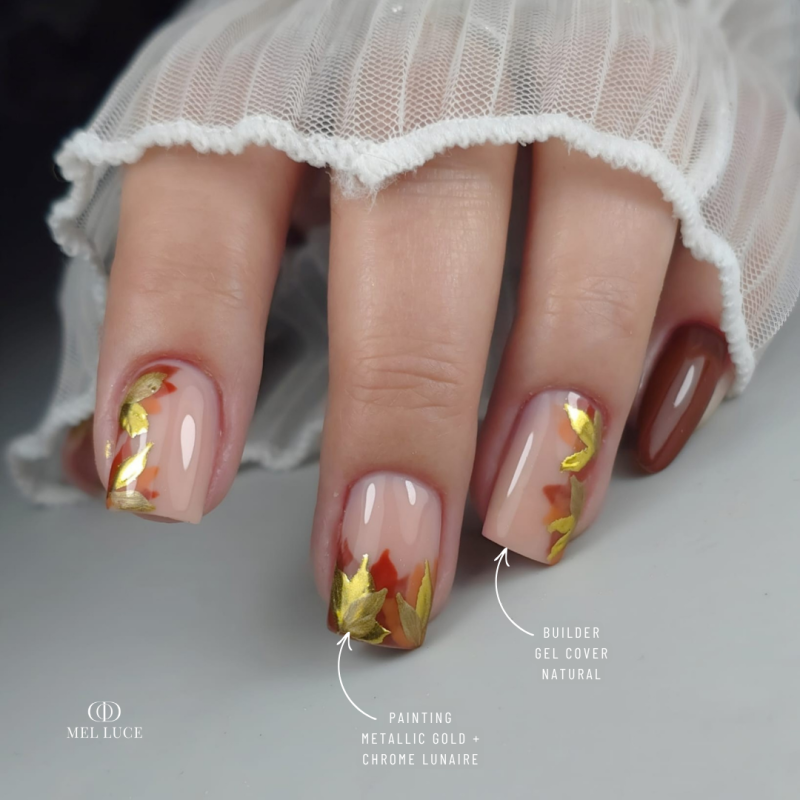 Pose d'ongles carrés avec le Builder Gel Cover Natural, beige rosé naturel auto égalisant sans limage