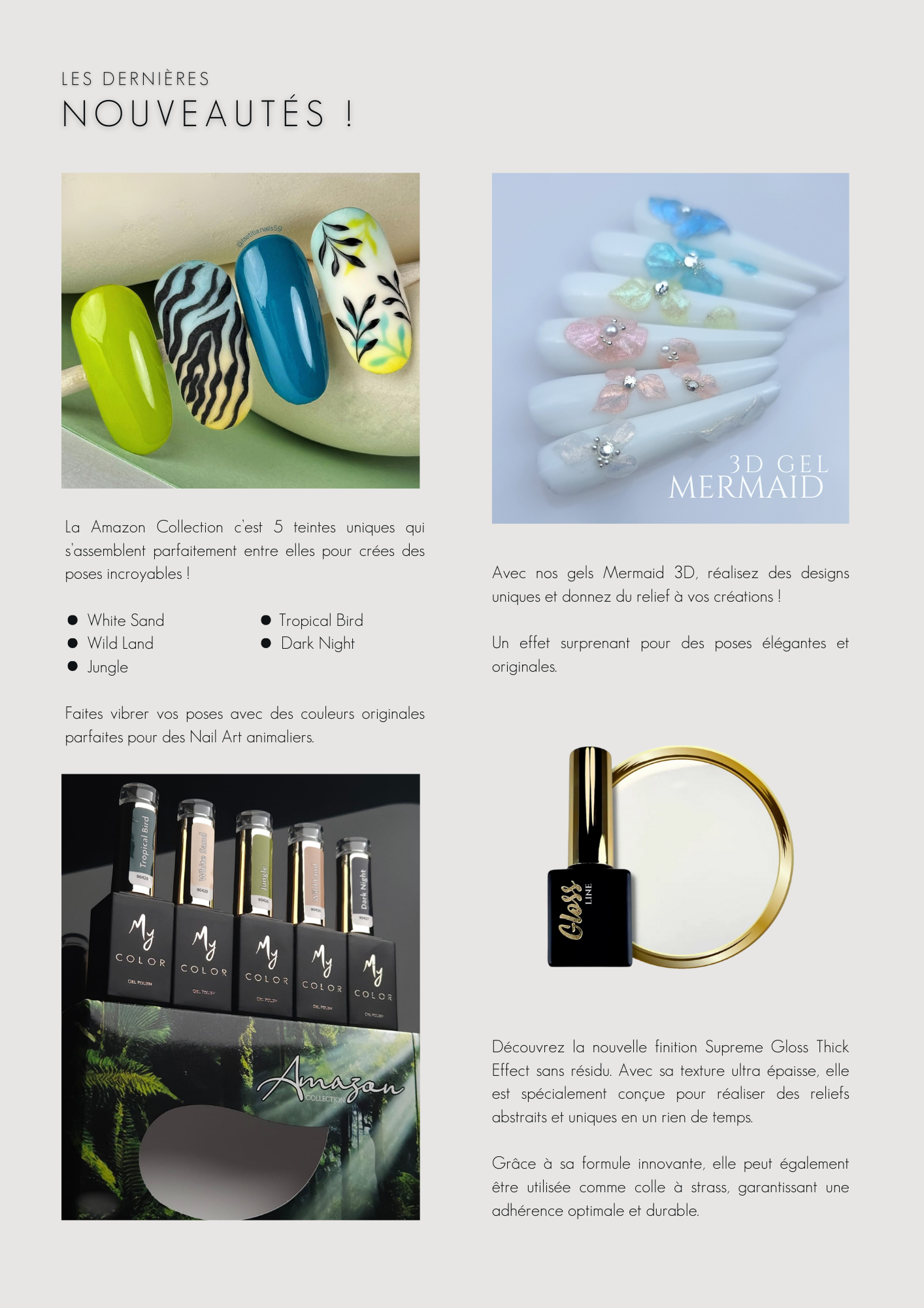 Présentation des nouveautés de COD, collection Amazon, gels 3D mermaid et la nouvelle finition Supreme Gloss Thick