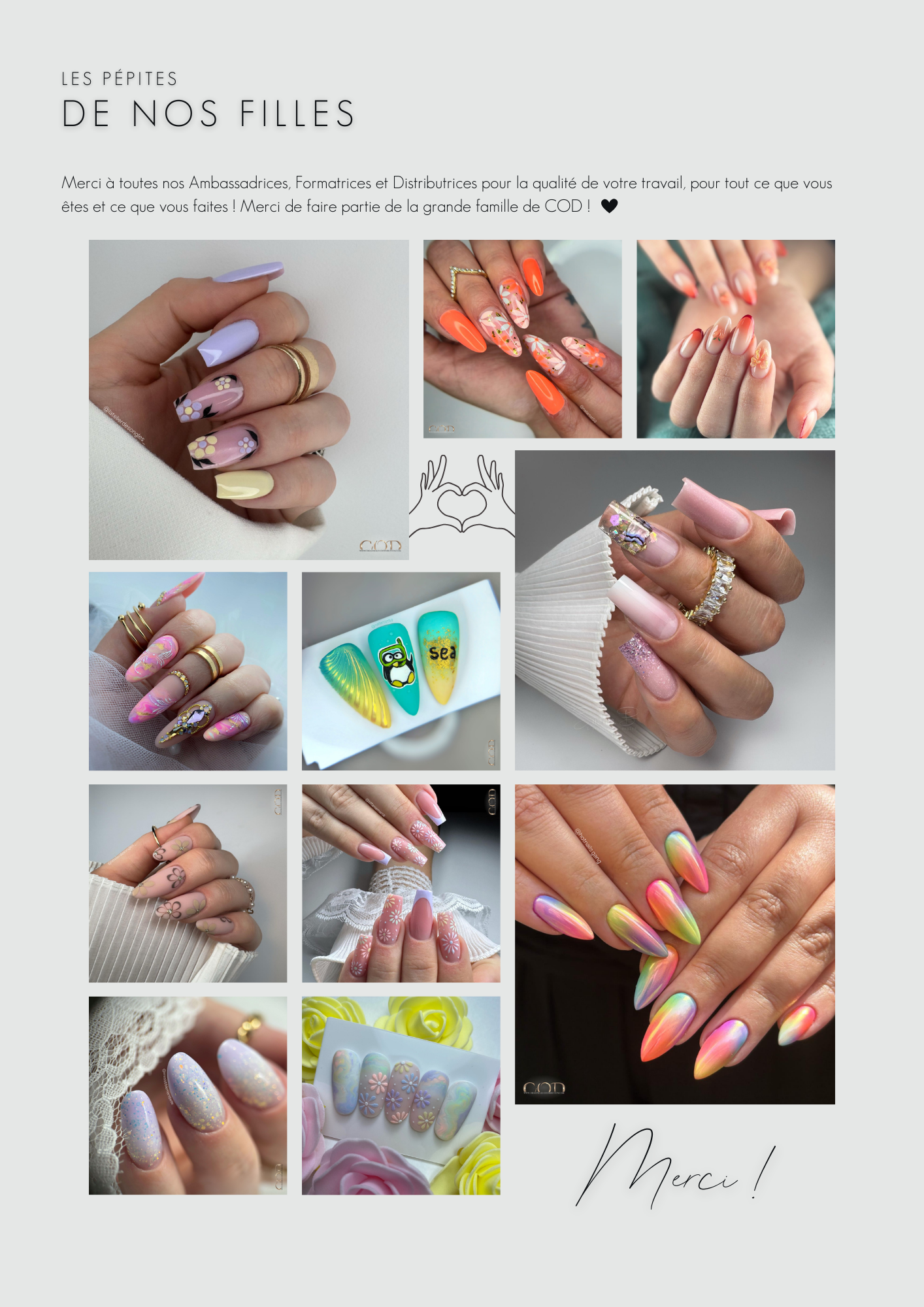Poses d'ongles de nos ambassadrices avec les produits COD