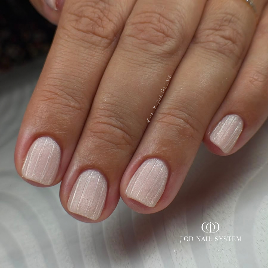 Pose d'ongles carrée cat eye soie avec finition matt velours