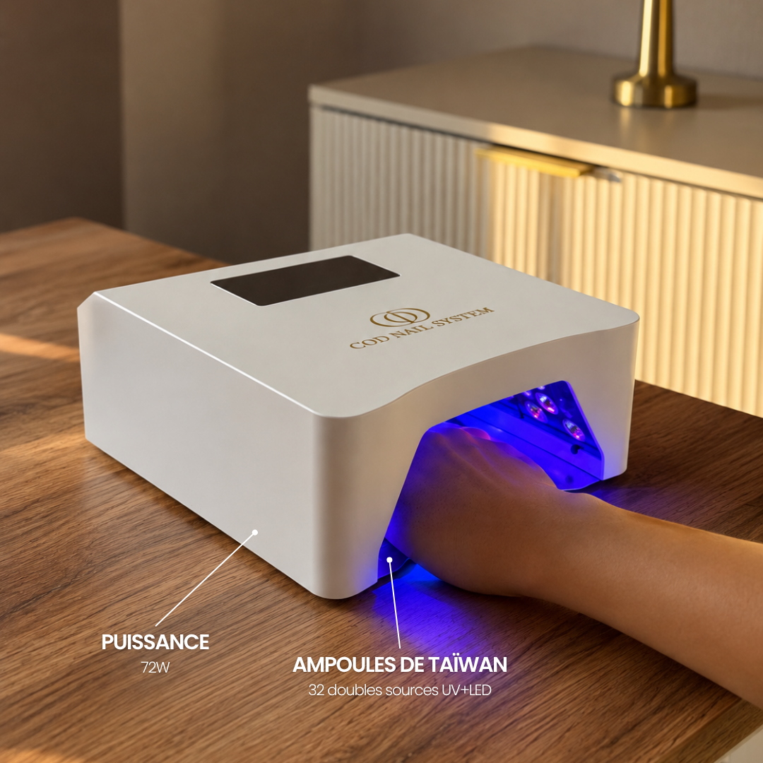 Lampe UV/LED professionnelle puissante et ampoules de Taïwan Lampe UV/LED professionnelle avec une puissance de 72W et ampoules de Taïwan avec doubles sources lumineuses