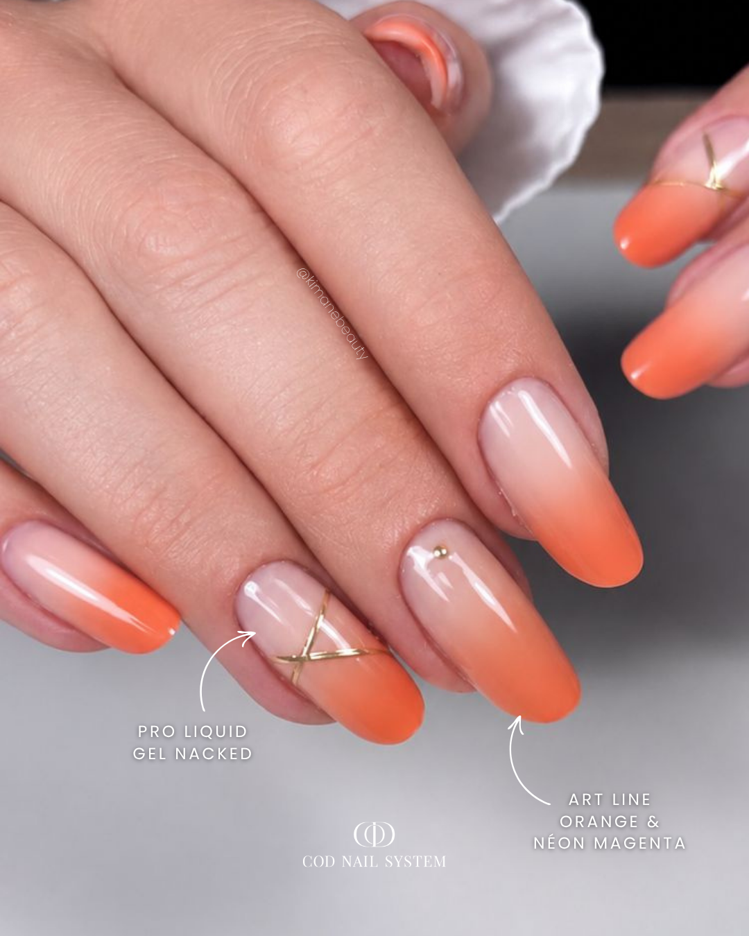Ongles babycolor Ongles en amandes avec babycolor orange