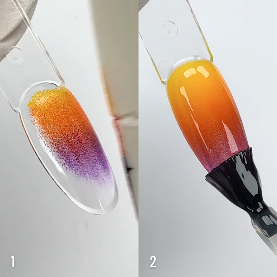 Réaliser d'un dégradé de coulures pour la base du nail art 3D d'halloween