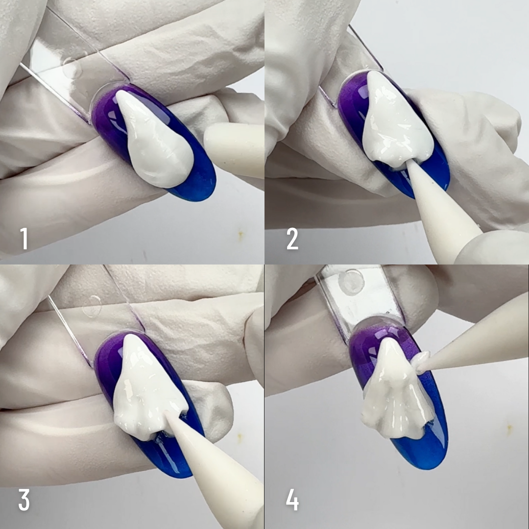 Réalisation d'un nail art fantôme en 3D gel