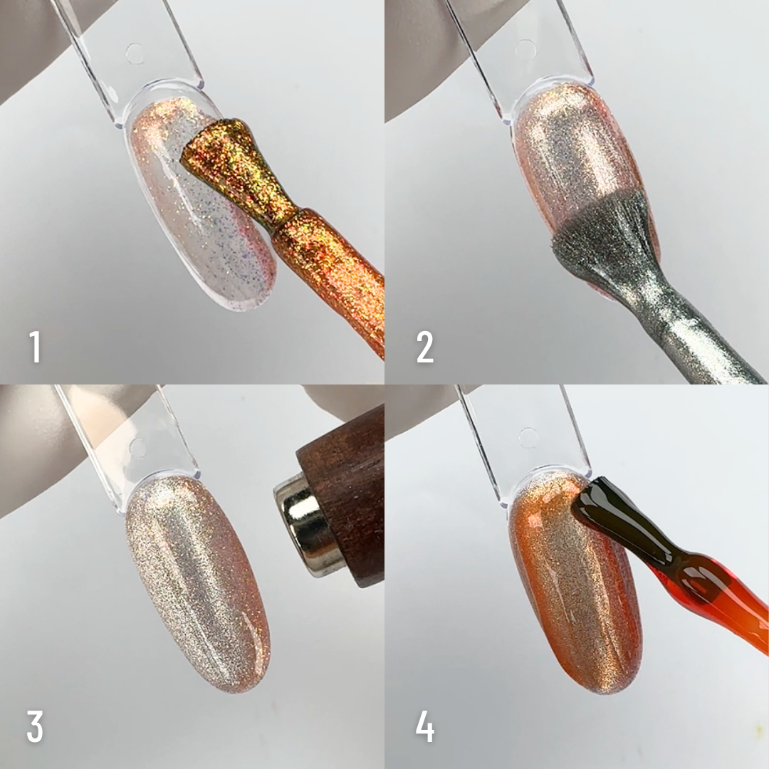 Application des vernis semi permanent pour réaliser la base de la toile d'araignée