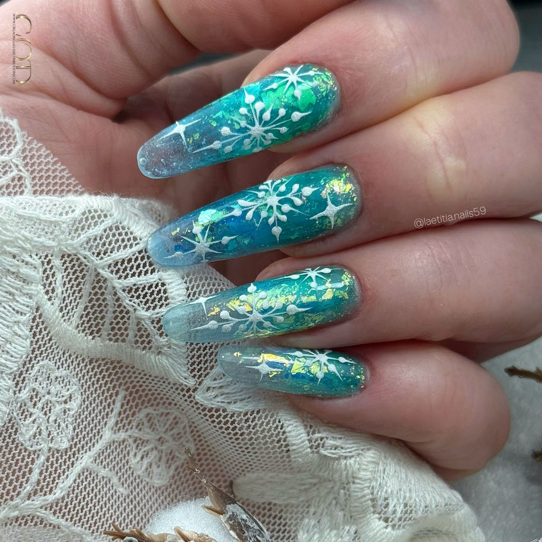 Pose amandes bleus glass avec flocons