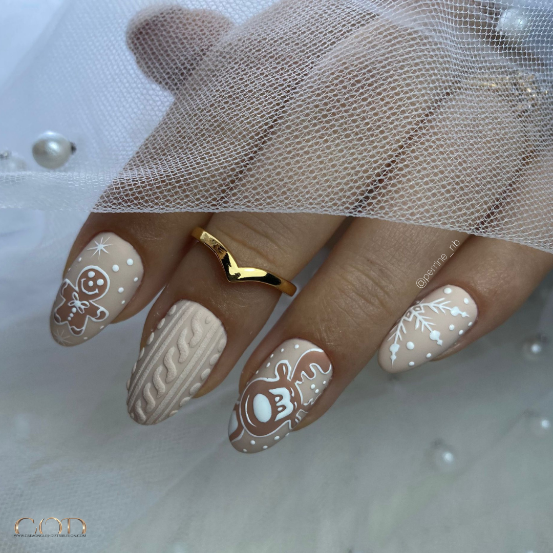 Pose ovale nude beige effet pull