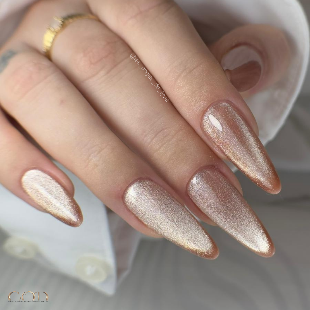 Pose amandes cat eye rose gold