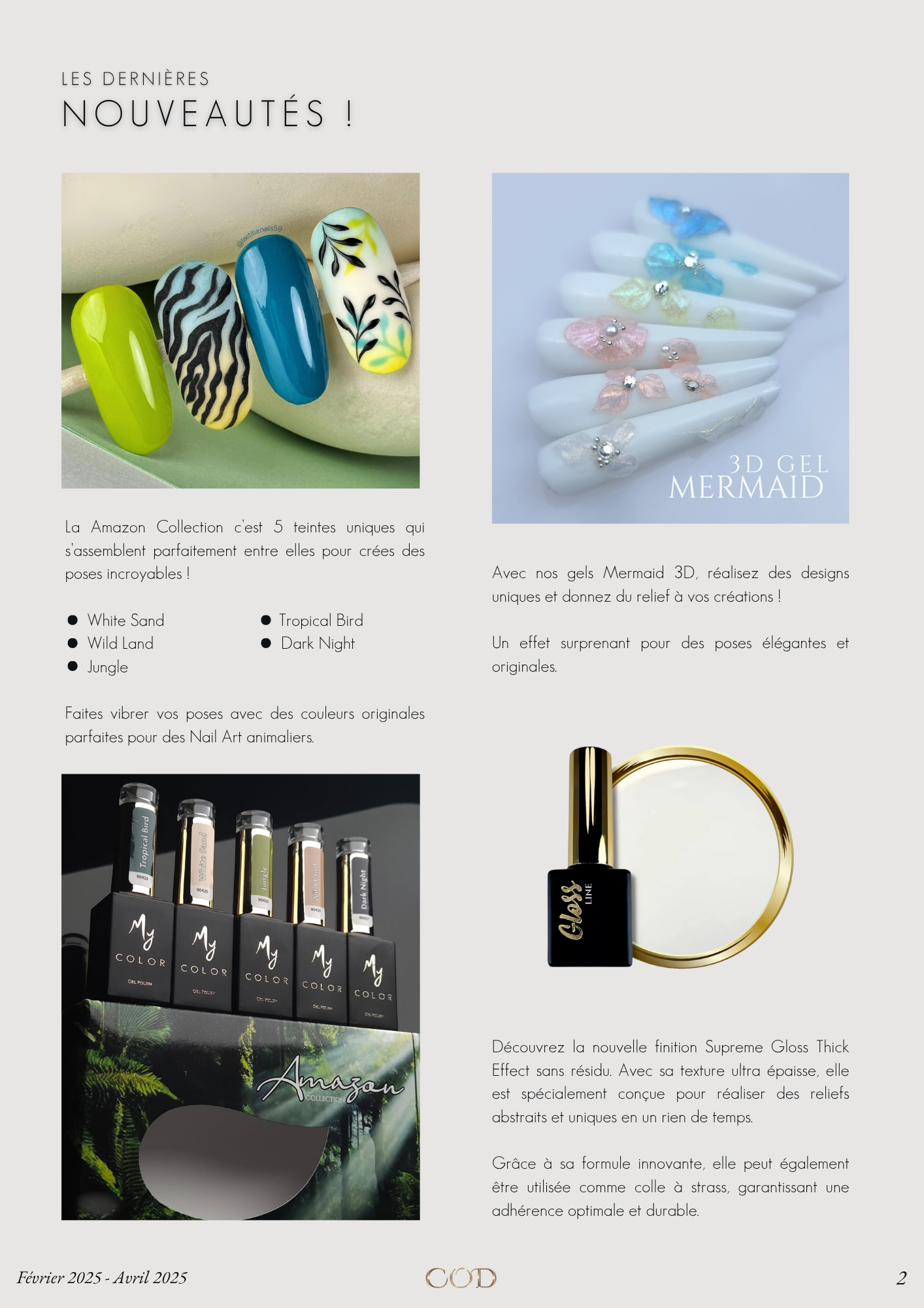 Présentation des nouveautés de COD, collection Amazon, gels 3D mermaid et la nouvelle finition Supreme Gloss Thick
