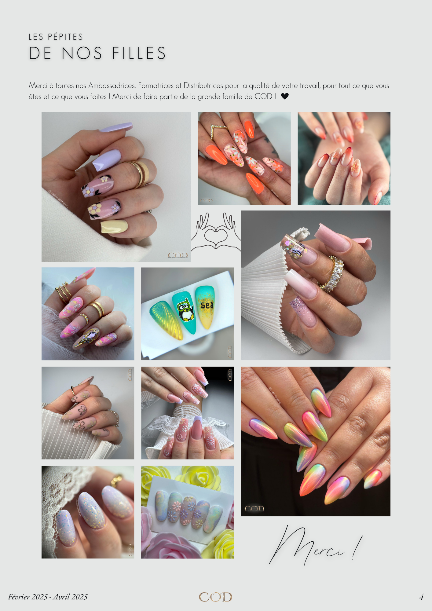 Poses d'ongles de nos ambassadrices avec les produits COD